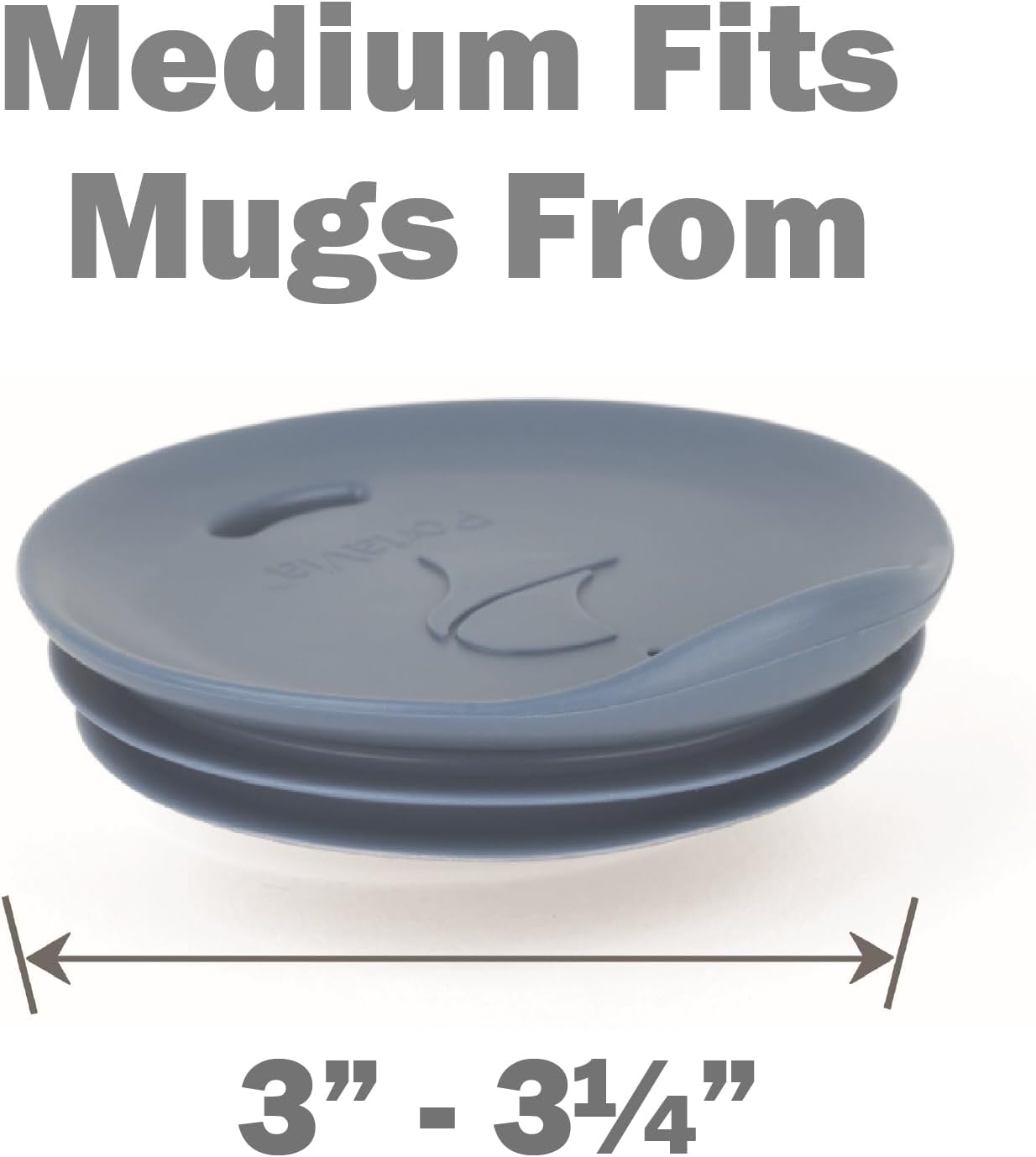 Reusable Coffee Cup Silicone Lid – Fits Most Tumbler, Water Bottle, & Ceramic Coffee Mug Between 3"-3¼" – Dishwasher-Safe Travel Mug Lid keeps your beverage in your mug (Medium - Navy)