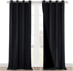 NICETOWN Cold Blocking 100% Blackout Curtains, Durable Black Lined Blackout by NICETOWN