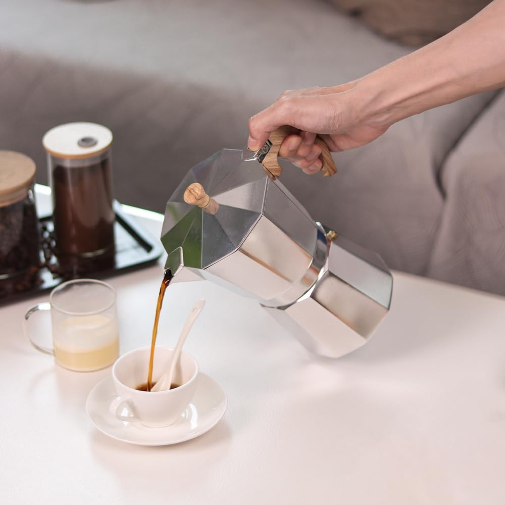 wedrink Stovetop Espresso Maker - 12 Cups Moka Pot Italian Coffee Maker Coffee Pot Aluminium Stovetop Camping Espresso Maker Manual Cuban Coffee Percolator