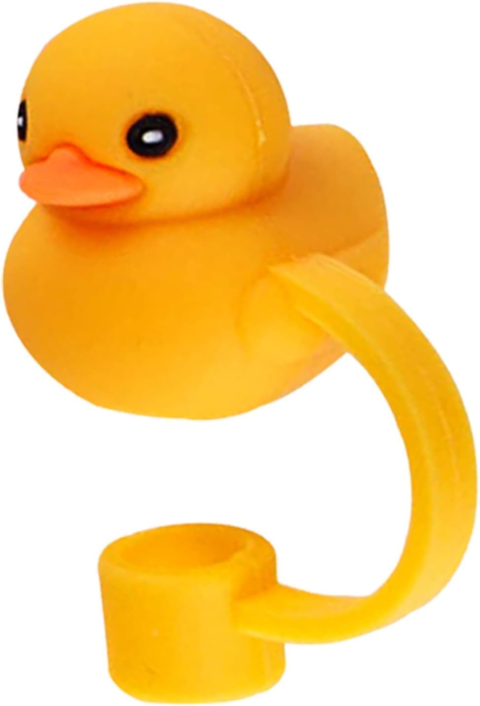 4Pcs Yellow Duck Shape Cute Cartoon Straw Silicone Straw Plug, Straws Decorative Cap Staw Tips Bottle Accessories Kitchen Utensils and Gadgets