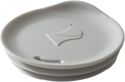 Reusable Coffee Cup Silicone Lid – Fits Most Tumbler, Water Bottle, & Ceramic Coffee Mug Between 3⅜”-3⅝” – Dishwasher-Safe Travel Mug Lid keeps your beverage in your mug (Large - Stone)