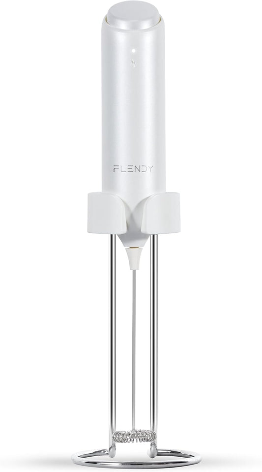 Rechargeable Milk Frother Handheld, Coffee Frother Handheld with USB-C Charging Stand, Electric Drink Mixer Handheld, Mini Electric Whisk Frother for Coffee, Matcha, etc