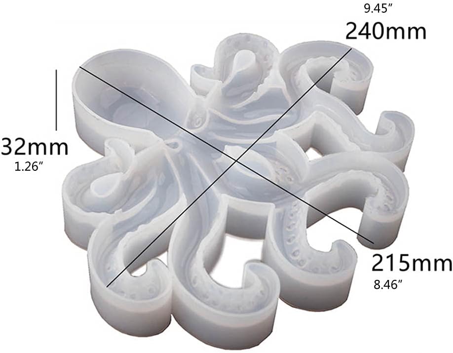 Octopus Resin Mold, Gasusen 3D Large Sea Animals Octopus Silicone Molds for Epoxy Resin Casting, Wall Hanging Ornaments, Home Decor, Halloween Christmas Gifts, DIY Craft