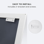 Amorho Bathroom Mirror, 48X32 Inch White Thick Metal Framed Wall Mirrors - Image 6