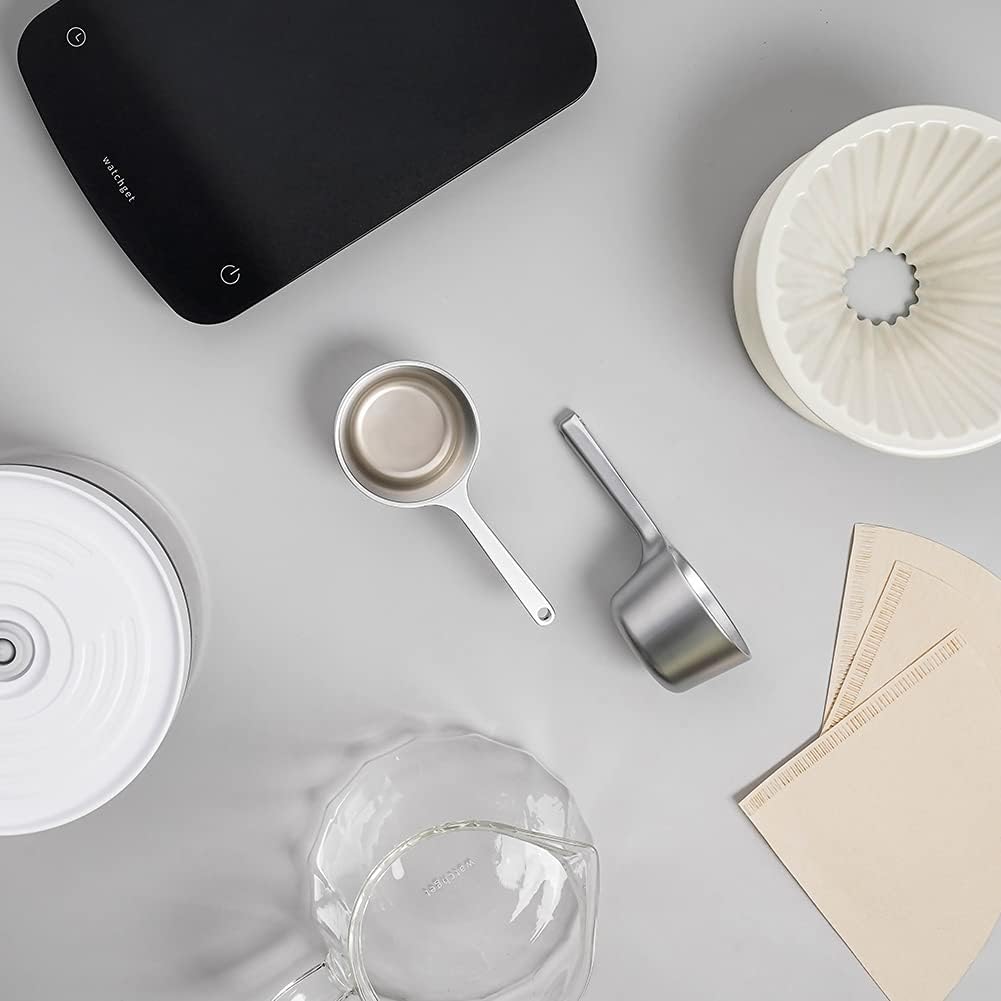 watchget Coffee Scoop 1 Tablespoon Metal Measuring Spoon for Coffee Beans, Ground Coffee, Tea, Milk, Short Handle Measuring Scoop Kitchen Tool