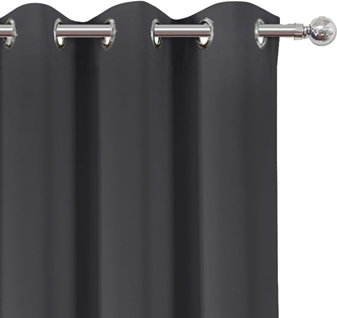 LEMOMO Dark Grey Thermal Blackout Curtains/42 x 72 Inch/Set of 2 Panels Room - Image 7