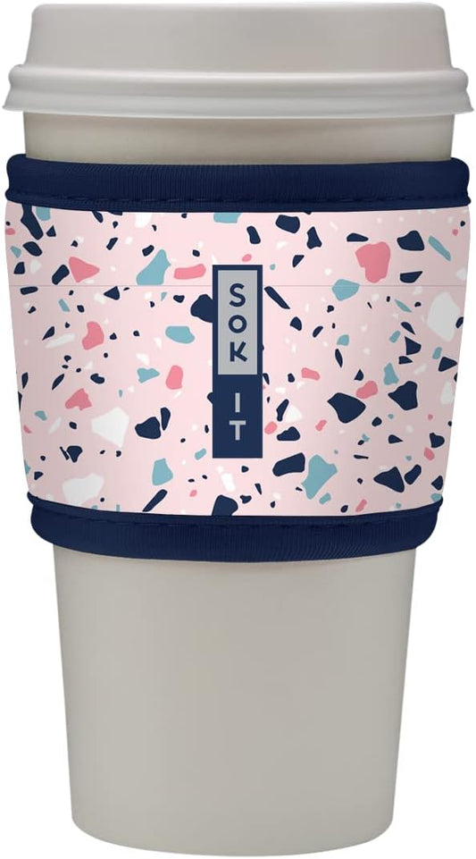 Sok It HotSok Coffee & Tea Reusable Insulated Neoprene Cup Sleeve (Pink Terrazzo)