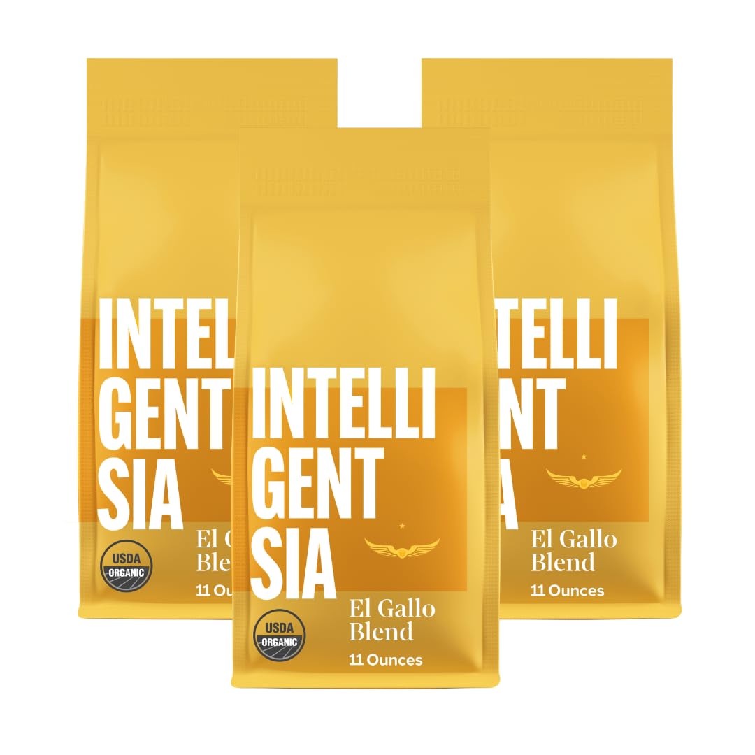 Intelligentsia Coffee, USDA Organic Light Roast Whole Bean Coffee - El Gallo Blend 33 Ounces (3 Bags of 11 Ounces)
