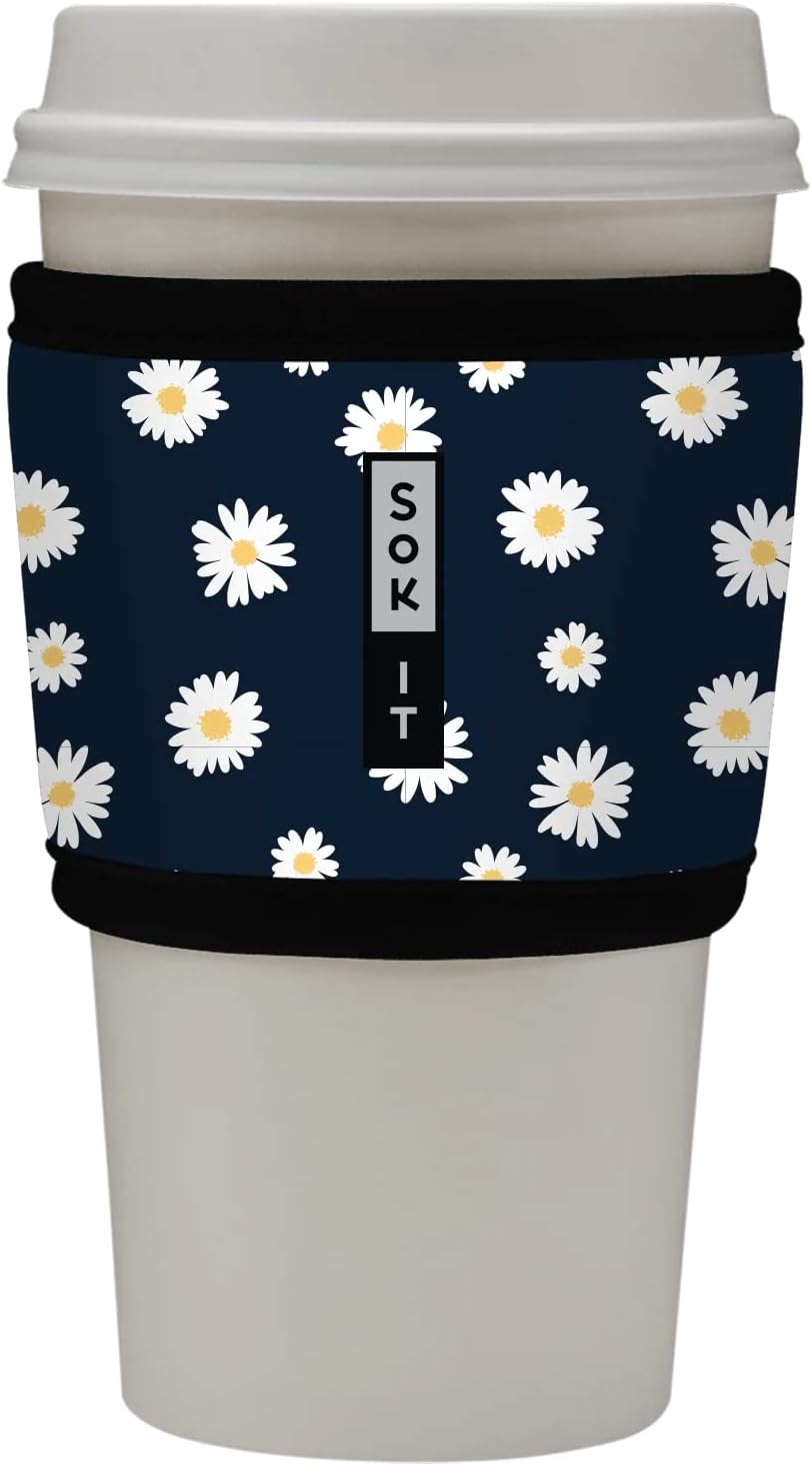 Sok It HotSok Coffee & Tea Reusable Insulated Neoprene Cup Sleeve (Daisy Chain)