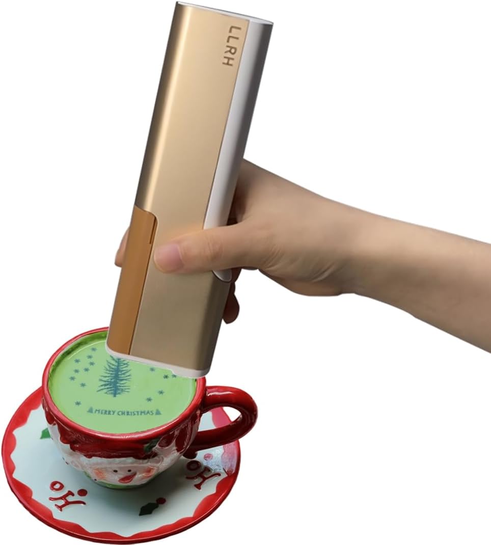 LLRH Latte Art Food Printpen DIY Image for Coffee Beer Cocktails Macaron Cookie, Bluetooth, for Home, Small Shops (DarkGreen)