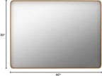LOAAO 40”X30” Gold Bathroom Mirror, Rounded Rectangle Gold Frame Mirror - Image 9
