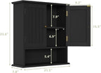 Smuxee Black Wall Cabinet, 2-Door Medicine Cabinet - Image 3