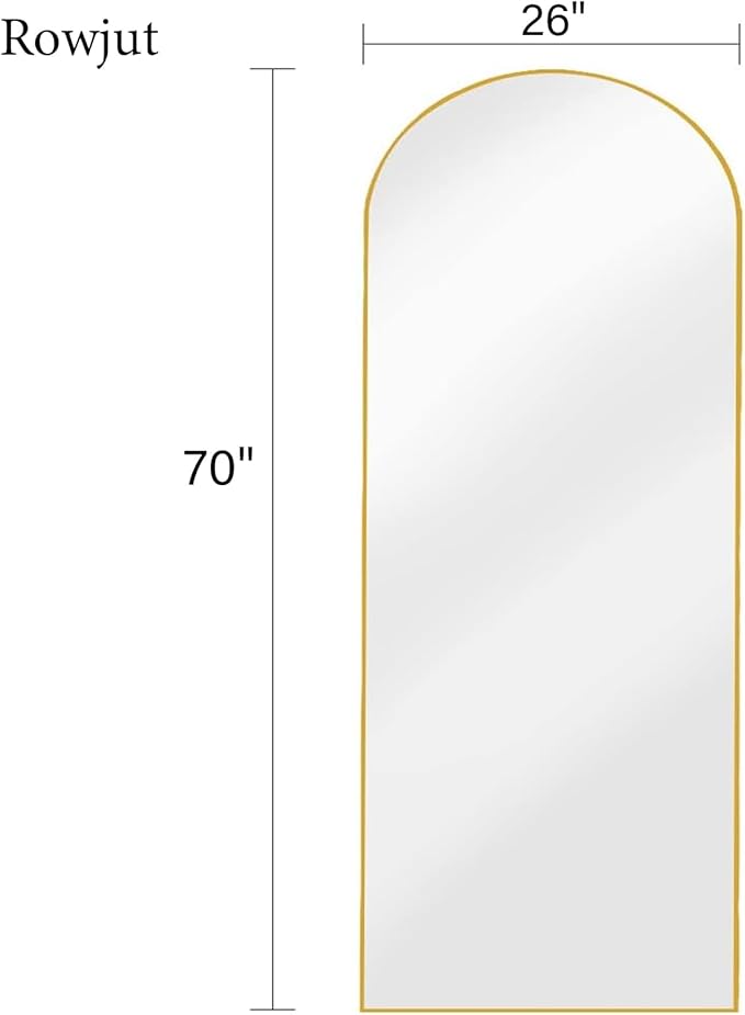 Rowjut Full Length Mirror Arched Floor Length Mirrors, Aluminum Frame - Image 4