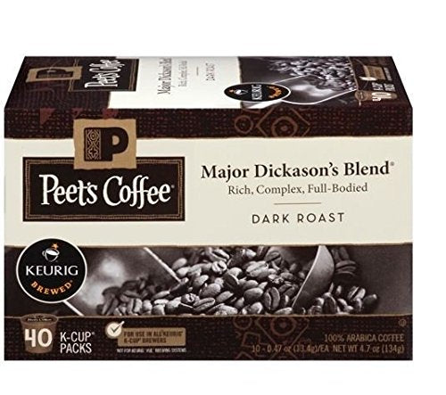 Peet's Coffee Major Dickason Blend Single Cup Coffee for Keurig K-Cup Brewers 40 count