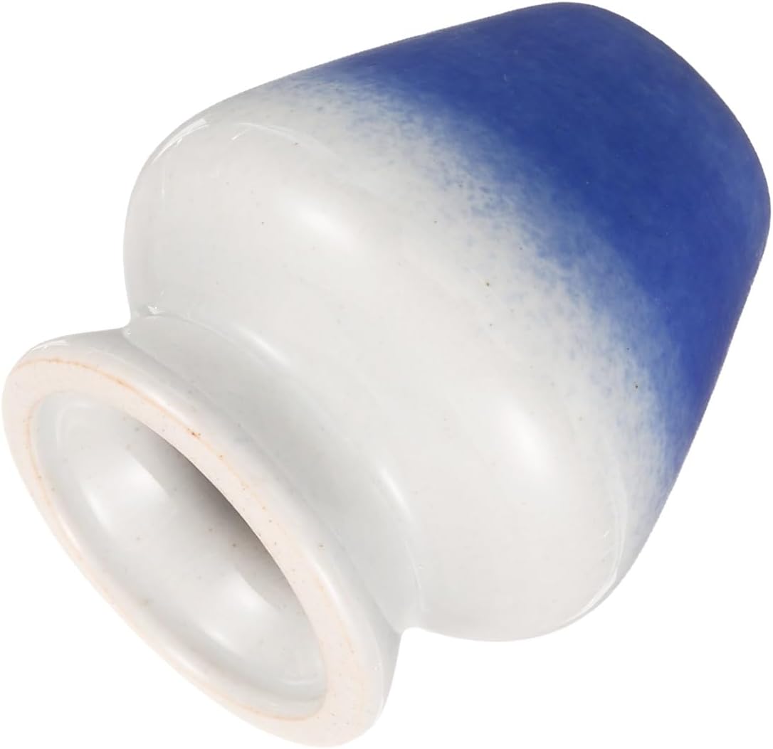 HARFINGTON Ceramic Chasen Stand 70mm Matcha Whisk Holder Teas Set Whisks Stand Traditional Matcha Tea Chasen Holder Tea Set Accessories for Tea Tasting, White/Blue