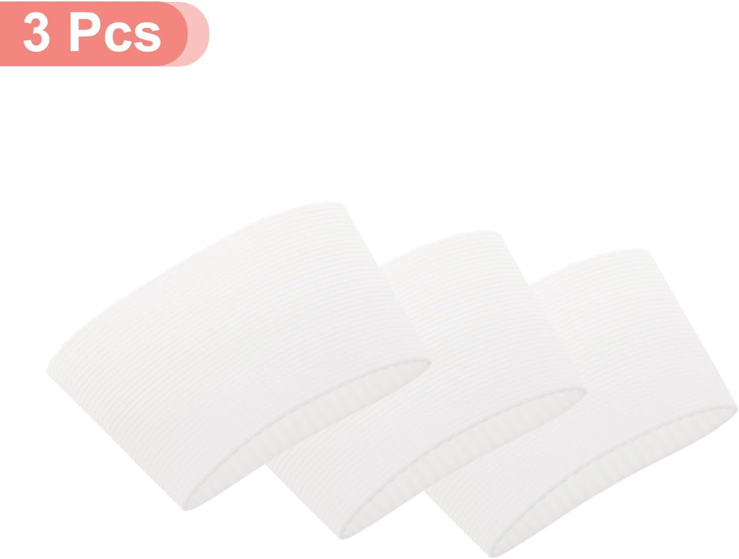 uxcell 3Pcs Coffee Cup Sleeve, Silicone Cup Sleeve Non-slip Glass Water Bottle Mug Sleeves White