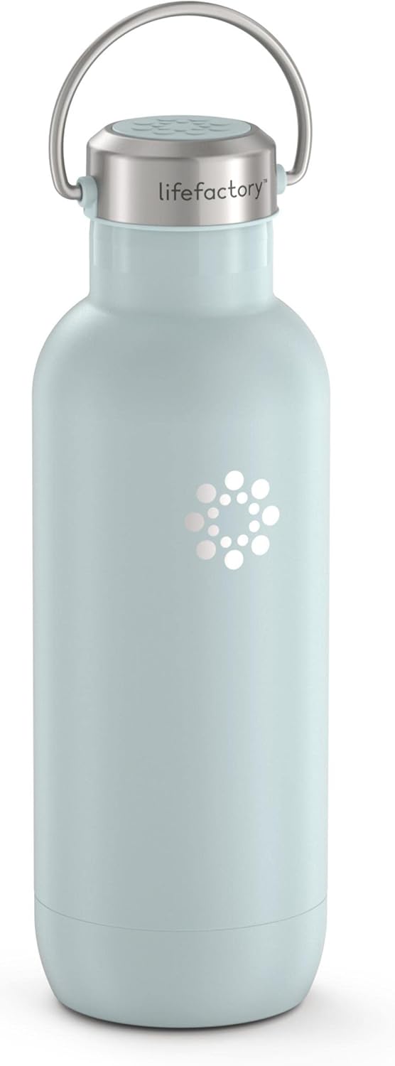 Lifefactory 20-Ounce Stainless Steel Vacuum-Insulated Sport Bottle, Mint