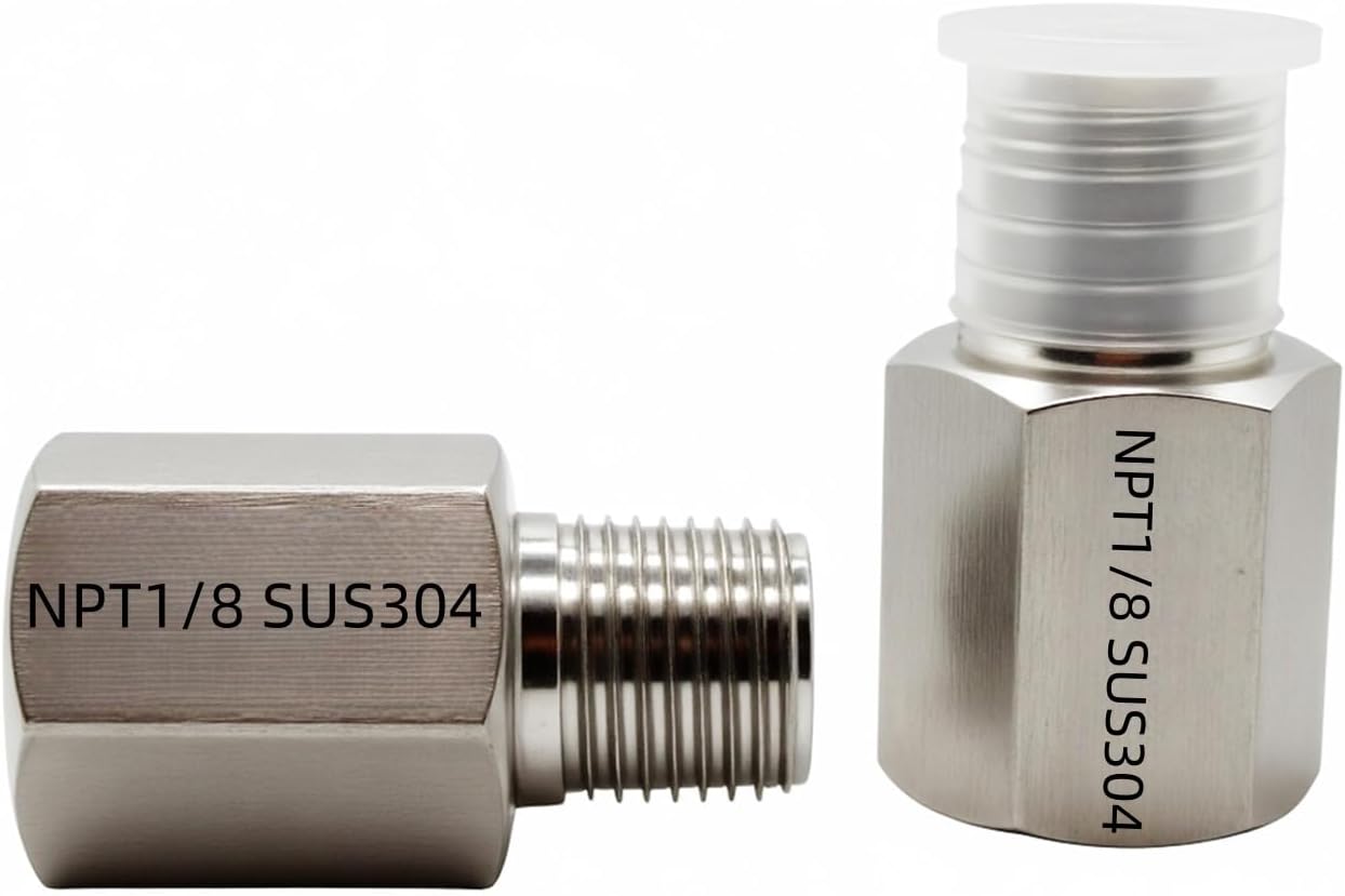 2 pieces Npt1/8 Female to Npt1/8 Male Reducer,1/8-1/8Water pipe Adapter, Fabricate of 304 Stainless Steel