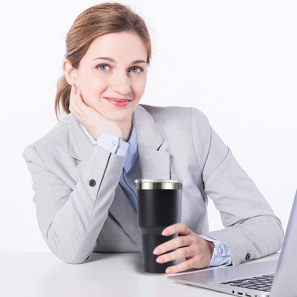 30oz Stainless Steel Travel Mug with Lid, 6 Pack Double Wall Vacuum Insulated Bulk Tumbler, Powder Coated Coffee Cup Suitable for Vehicle Cup Holders(White)