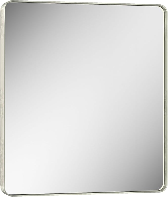 Keonjinn 32 x 36 Inch Brushed Nickel Bathroom Mirrors - Image 9