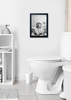 Framed Black and White Animal Bathroom Wall Art Funny Lion in tub Bathroom - Image 9