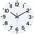 HZDHCLH Wall Clock 8 Inch Silent Non Ticking Wood Battery Operated White Wooden by HZDHCLH