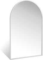 24" x 36" Silver Arched Mirror, Modern Aluminum Alloy Metal Frame, Arch by Minuover