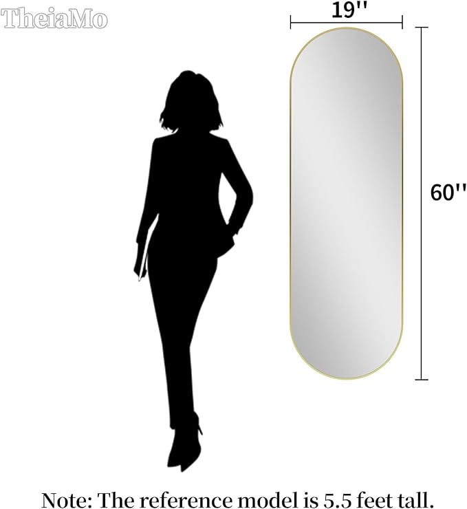 Oval Full Length Mirror, Ultra-Clear Explosion-Proof Dressing Mirror, Simple & - Image 2
