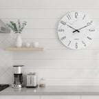 Crosstime Wall Clock White Marble Theme Modern Decorative Waterproof Glass Clock - Image 7