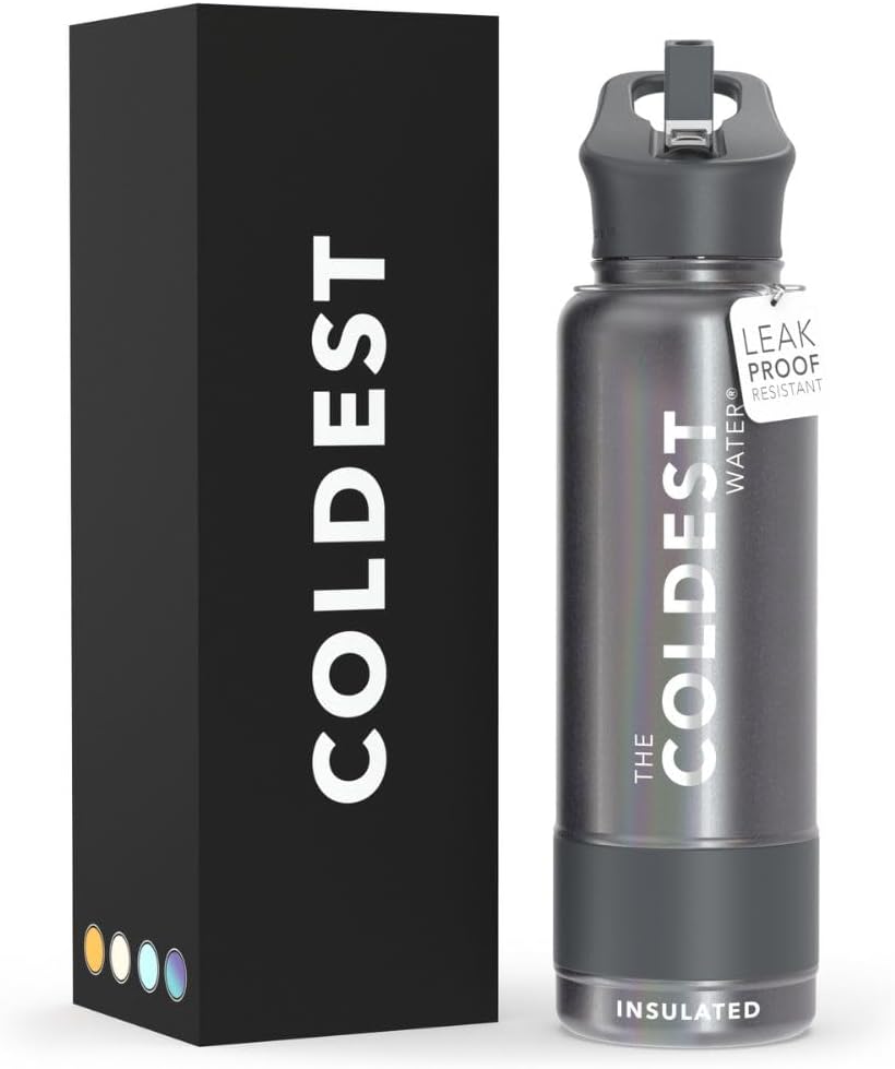 Coldest Insulated Water Bottle with Straw Lid - Stainless Steel Metal Insulated Bottle for Men & Women (Stardust Glitter, 40 oz)