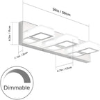 Ralbay Dimmable LED Vanity Light Modern 3 Light Acrylic Stainless Steel - Image 3