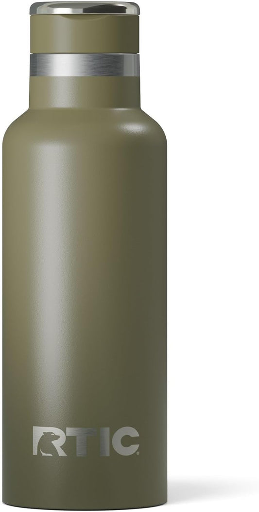 RTIC 16oz Journey Bottle Metal Stainless Steel Vacuum Insulated, BPA Free, Reusable, for Water, Hot and Cold Drinks, Travel, Sports, Camping, Olive