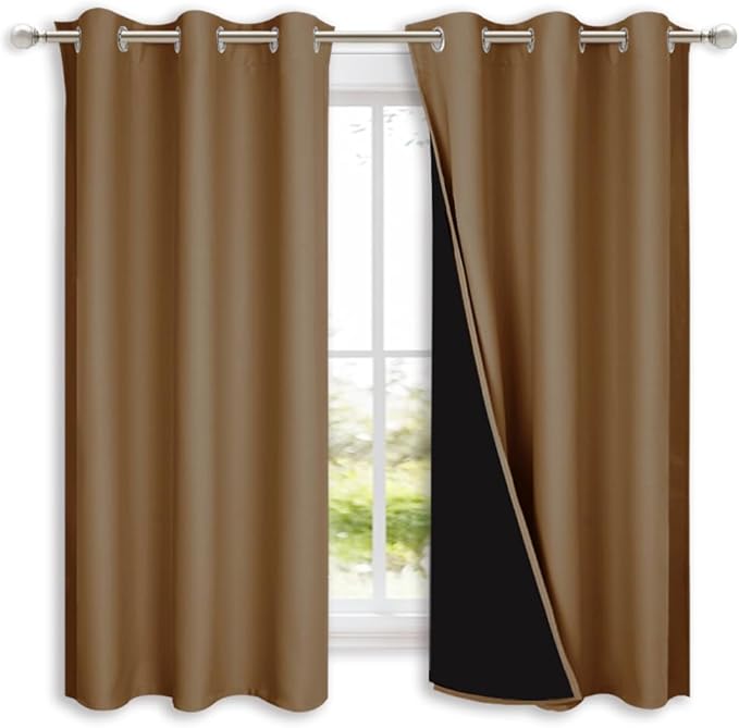 NICETOWN 100% Blackout Lined Curtains, 1 Pair, 2 Thick Layers Completely - Image 2
