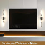 Daunton Modern Hardwired Wall Sconce Set of 2, LED Black Wall Light - Image 2