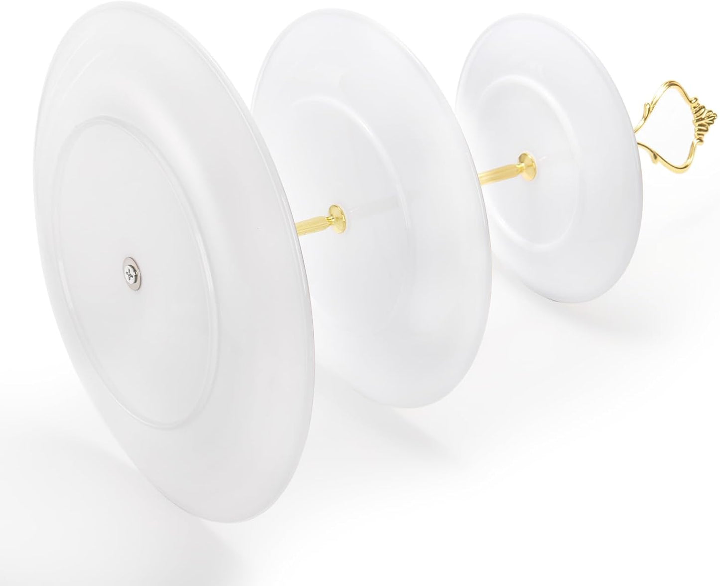 Goaste 3 Pack Tiered Cupcake Stand, Plastic Cupcake Stand Tower, 3 Tier Round Shape Dessert Serving Tray, White Cookie Candy Buffet Stand for Tea Party, Baby Shower, Wedding, Birthday, Christmas