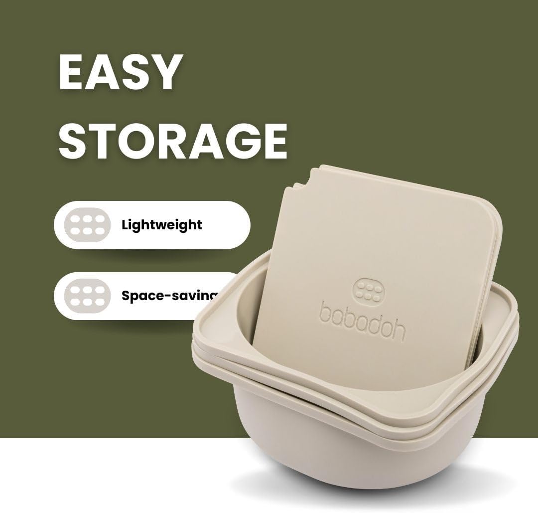 Babadoh Pizza Dough Proofing Silicone Containers with Lids | Pizza Making Accessories | Set of 6 | Dough Color | Original Size (make 12" Pizzas)