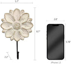 dwellington Decorative Boho Flower Towel Hooks, Farmhouse Boho Coat Rack Hooks - Image 3