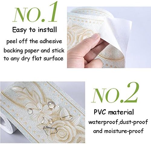 Creation Core 4.2x196.8 Waterproof Wallpaper Border 3D Pattern Wall Decor - Image 5