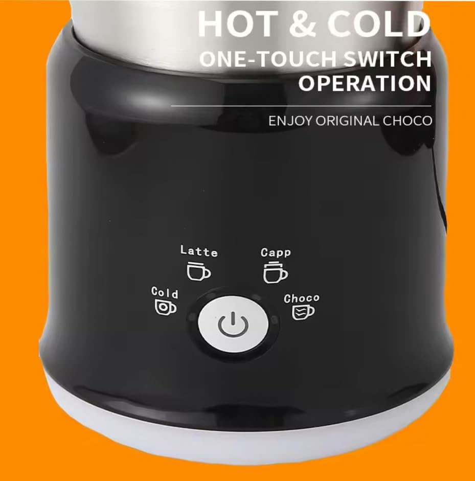 Electric Milk Frother Has Hot and Cold Functions 700-ml Split Stainless Steel Automatic Milk Frother and Steamer with Transparent Lid, Anti-Dry,Dishwasher-Safe