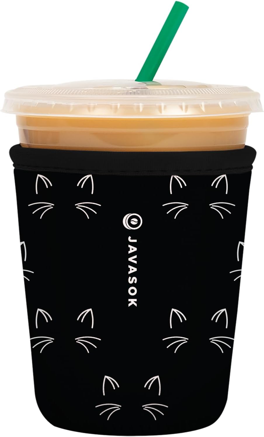 Sok It JavaSok Iced Coffee & Cold Soda Insulated Neoprene Cup Sleeve (Mystical Meows, Small: 16-20oz)