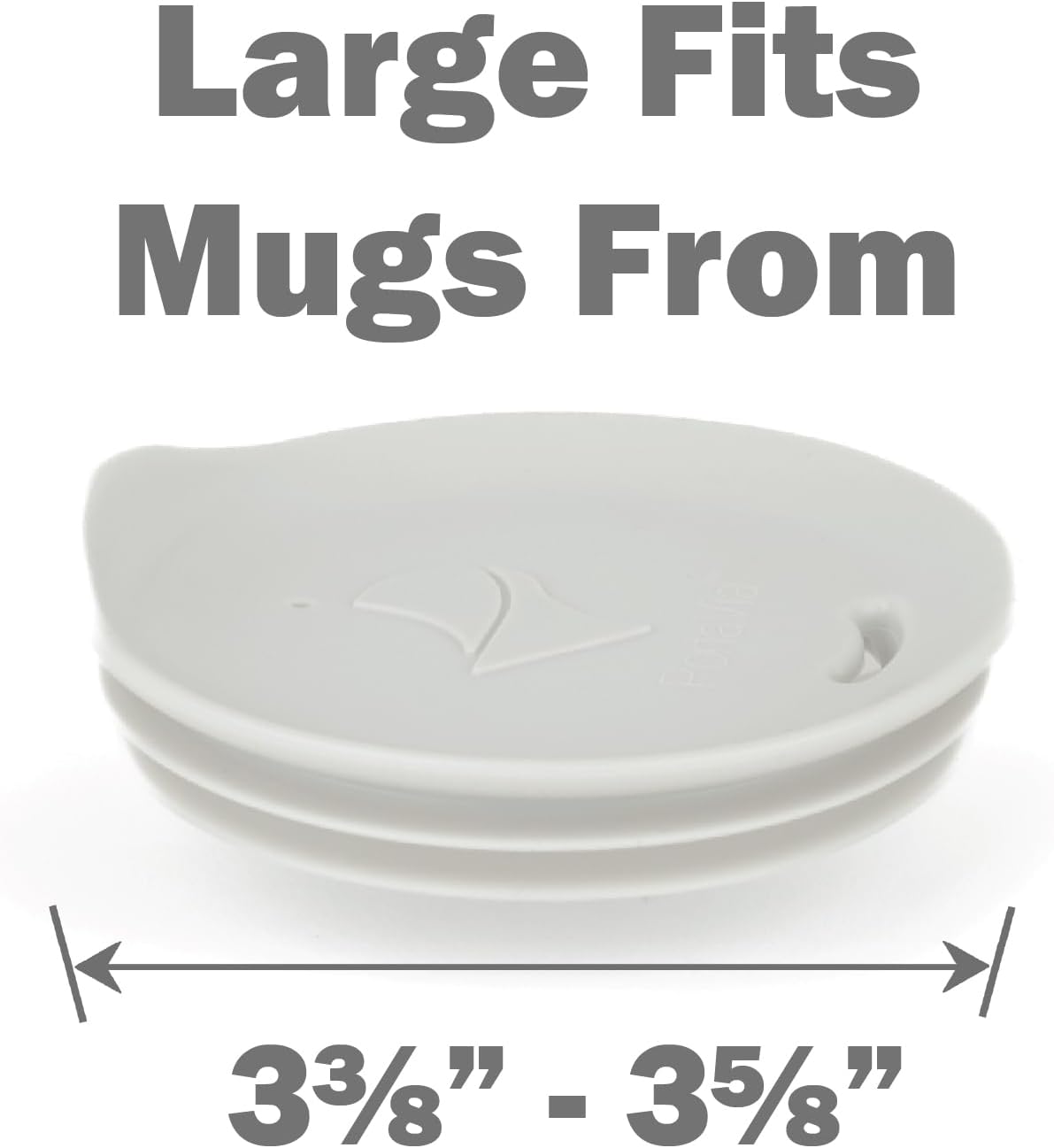 Reusable Coffee Cup Silicone Lid – Fits Most Tumbler, Water Bottle, & Ceramic Coffee Mug Between 3⅜”-3⅝” – Dishwasher-Safe Travel Mug Lid keeps your beverage in your mug (Large - Stone)