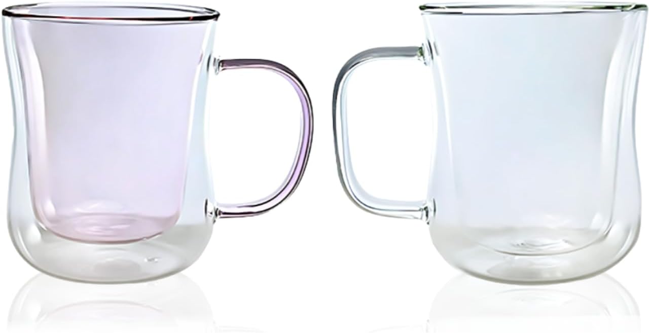 LEMONSODA Double Walled Colored Insulated Coffee Mugs - 10oz - Hot or Cold Latte, Tea, Cappucino, Coffee, Espresso Mug with Handle - Premium Packaging (Set of 2)