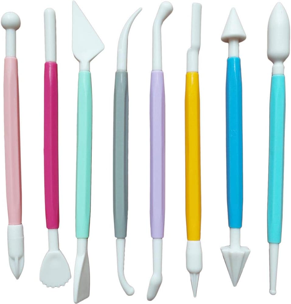 Marshmallow Fondant Cake Decorating Hand Tool 12 Pcs 5 Sets Sugarcraft Gumpaste Icing Smoother Rolling Pin Trimmer Cutter Embosser Flower Scissor Modelling Accessories Supplies Kit Multi