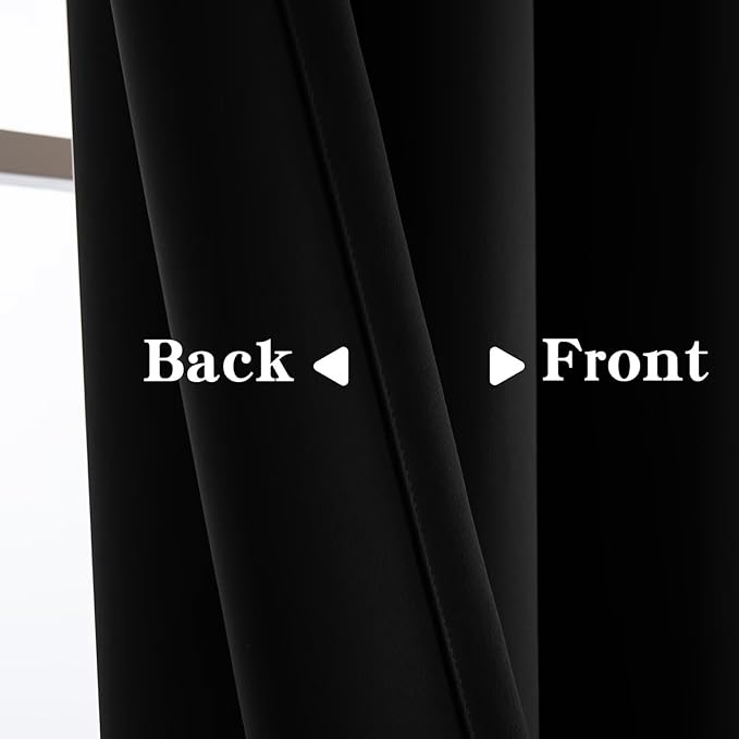IGEMAEVE Black Blackout Doorway Curtains 96 Inch Length, Closet Curtain - Image 3