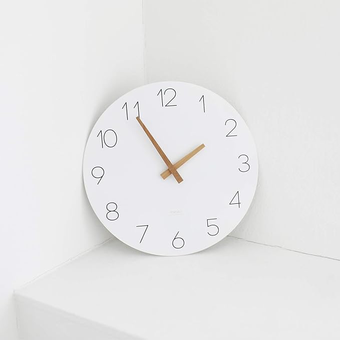 mooas Flatwood Wall Clock, Analog Wall Clock, Silent Non-Ticking 12 inch Modern - Image 2