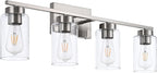 4 Light Bathroom Vanity Light Fixtures, Brush Nickel Modern Wall Lights - Image 4