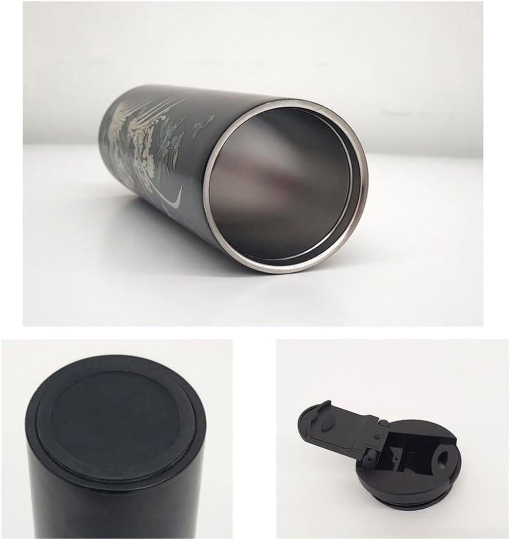 Mother of Pearl Design Stainless Steel Water Bottle 17 oz Leakproof Screw Cap Wide Mouth Double Wall Vacuum Insulated Travel Sport Water Flask Thermo Mug (Orchid Flower)