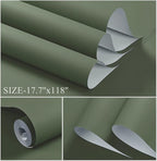 Dimoon 590''x17.7'' Green Peel and Stick Wallpaper Contact Paper Modern Self - Image 2