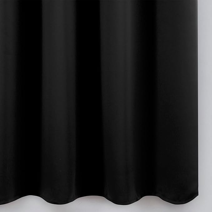 LEMOMO Blackout Curtains 66 x 72 Inch Long Black Curtains Set of 2 Panels Room - Image 8