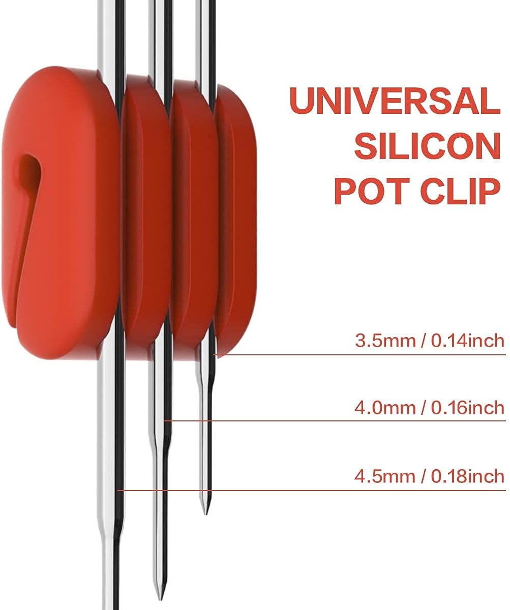 Universal Slicon Pot Clip/Cup Clip for Temperature Probe of Deep Fryer,Candy Pot, Probe Organizer (Pack of 2)